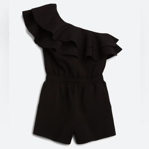 Endless Rose Black Romper, one shoulder, super soft, size M